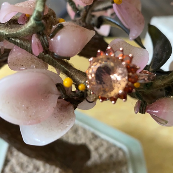 Vintage rose gold over 925 morganite ring